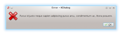 Picture of using the Error Kdialog