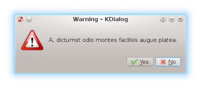 Picture of warningyesno Kdialog