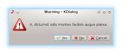 Picture of warningyesnocancel Kdialog